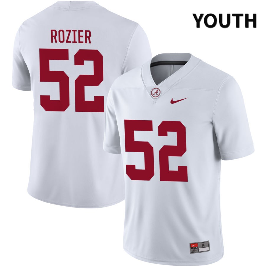Alabama Crimson Tide Youth Alex Rozier #52 NIL White 2022 NCAA Authentic Stitched College Football Jersey BH16M01WX